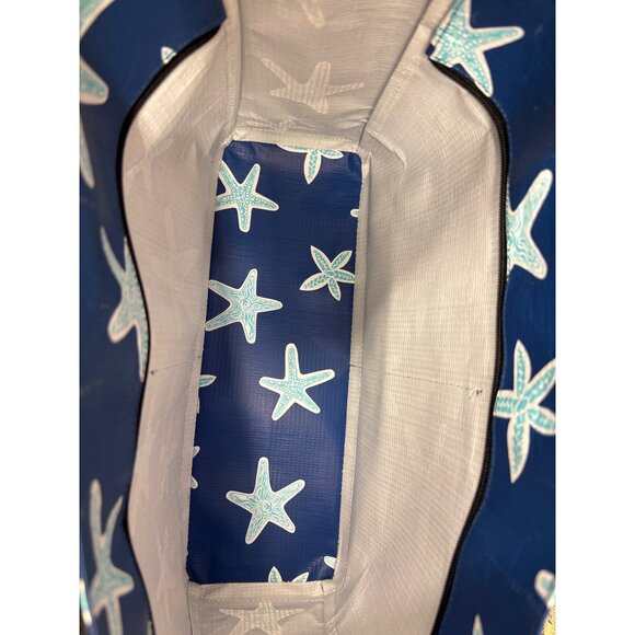 SCOUT Uptown Girl Pocket Tote Bag Blue Starfish Pattern - Picture 5 of 5